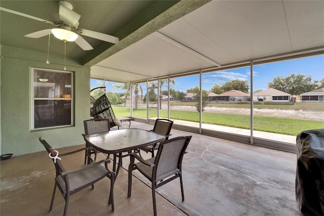 10449 Hunters Haven Blvd, Riverview, FL 33578 - sunroom / solarium featuring ceiling fan and outdoor dining space