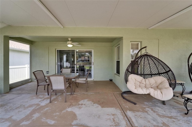10449 Hunters Haven Blvd, Riverview, FL 33578 - view of patio / terrace with a ceiling fan and outdoor dining space