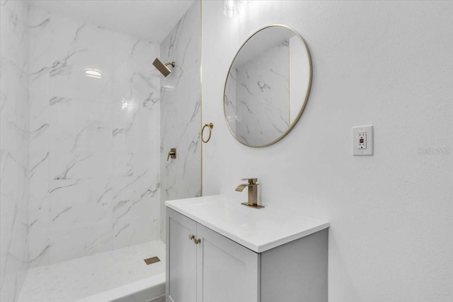 2711 E 22nd Ave, Tampa, FL 33605 - bathroom featuring vanity and a marble finish shower