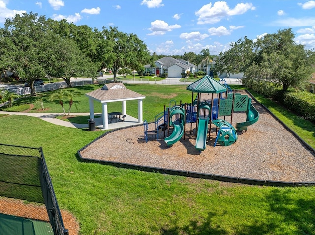 communal playground with a gazebo