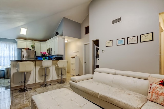 2721 Baird Ct, Palm Harbor, FL 34684 - living area featuring high vaulted ceiling