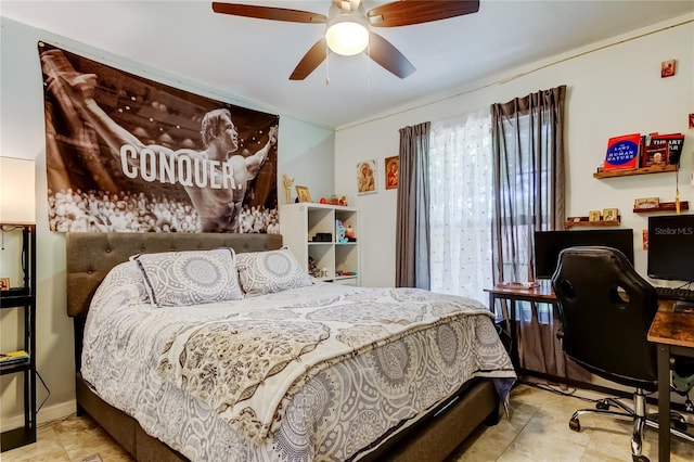2721 Baird Ct, Palm Harbor, FL 34684 - bedroom featuring an office area and ceiling fan