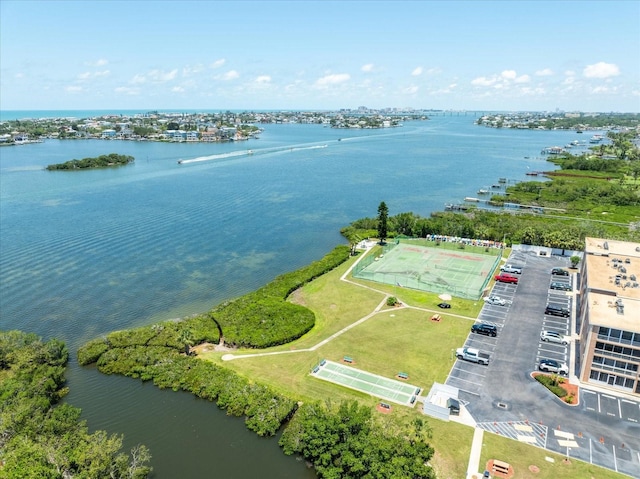 drone / aerial view of a large body of water
