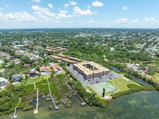 drone / aerial view of a nearby body of water