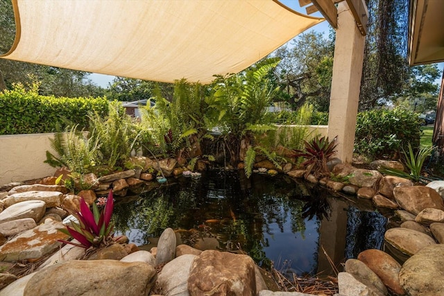 1142 Lancer Ln, Tarpon Springs, FL 34689 - view of yard with a small pond