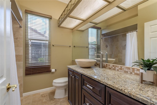 800 Belted Kingfisher Dr S, Palm Harbor, FL 34683 - full bath featuring toilet, vanity, plenty of natural light, and a tile shower