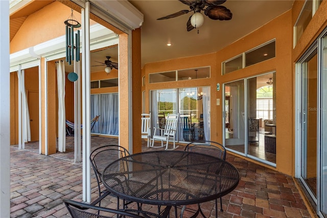 800 Belted Kingfisher Dr S, Palm Harbor, FL 34683 - view of patio / terrace featuring outdoor dining space and ceiling fan