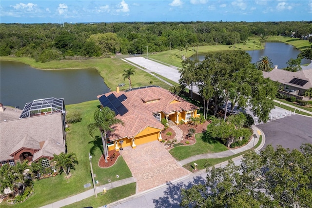 800 Belted Kingfisher Dr S, Palm Harbor, FL 34683 - view from above of property with a nearby body of water