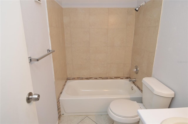 1400 Gandy Blvd N Unit 1705, Saint Petersburg, FL 33702 - bathroom featuring toilet, bathtub / shower combination, tile patterned floors, and vanity