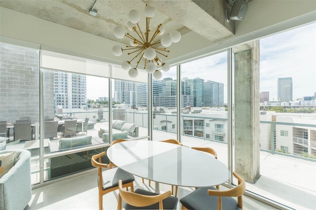 101 N 12th St Unit 400, Tampa, FL 33602 - sunroom with a skyline view and a chandelier