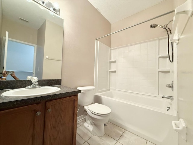 15922 Fishhawk Creek Ln, Lithia, FL 33547 - full bathroom featuring toilet, vanity, tile patterned floors, and bathtub / shower combination