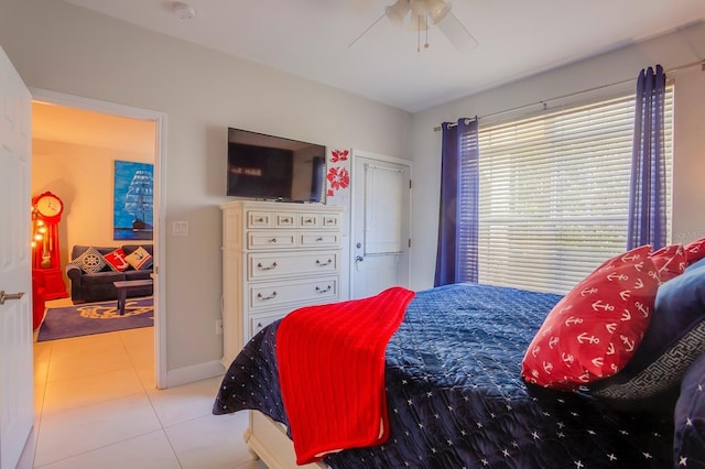 1230 S Missouri Ave Unit 704, Clearwater, FL 33756 - tiled bedroom featuring a ceiling fan