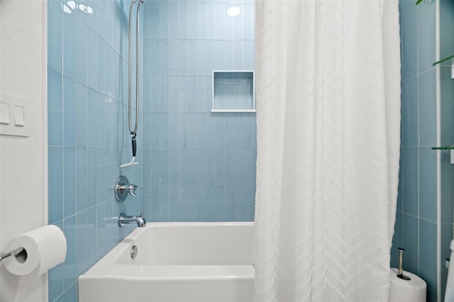 1003 W Indiana Ave, Tampa, FL 33603 - full bathroom with shower / bath combo with shower curtain