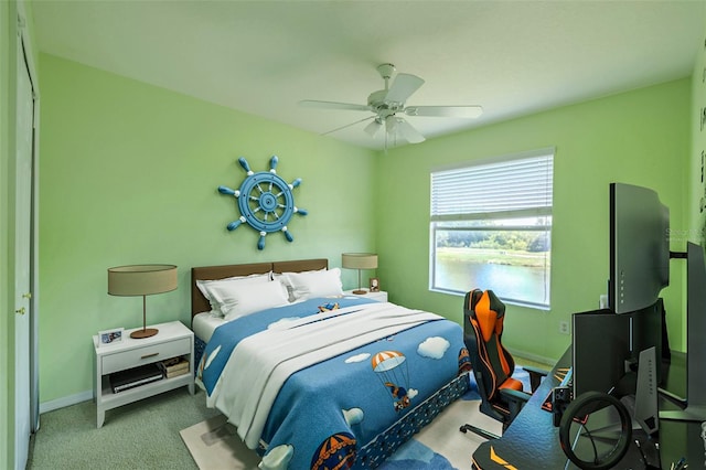 7852 Stoney Hill Dr, Wesley Chapel, FL 33545 - carpeted bedroom featuring baseboards and ceiling fan