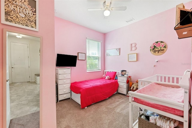 8496 Starlight Loop, Parrish, FL 34219 - carpeted bedroom featuring a ceiling fan