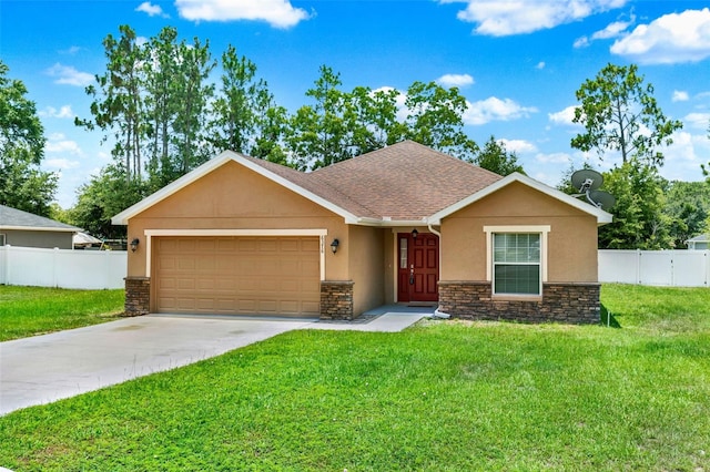 6376 SW 117th Street Rd, Ocala, FL 34476 - single story home featuring stucco siding, stone siding, and an attached garage
