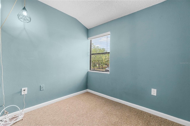 10511 Waterview Ct Unit 10511, Tampa, FL 33615 - carpeted spare room featuring vaulted ceiling, baseboards, and a textured ceiling
