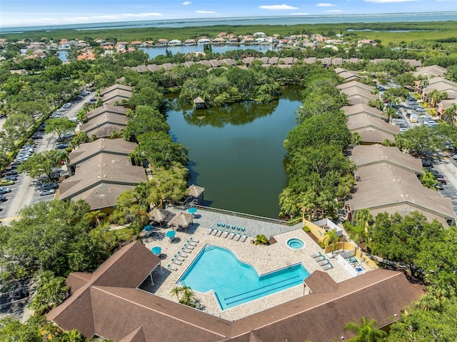 10511 Waterview Ct Unit 10511, Tampa, FL 33615 - aerial view of residential area with a large body of water and a pool