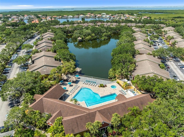 10511 Waterview Ct Unit 10511, Tampa, FL 33615 - drone / aerial view of a pool area and a nearby body of water