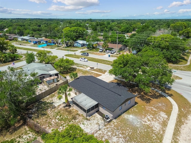 aerial view of a heavily wooded area