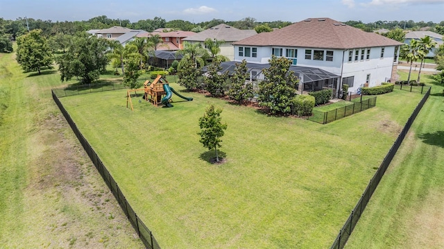17724 Daisy Farm Dr, Lutz, FL 33559 - view of yard featuring a playground and a residential view