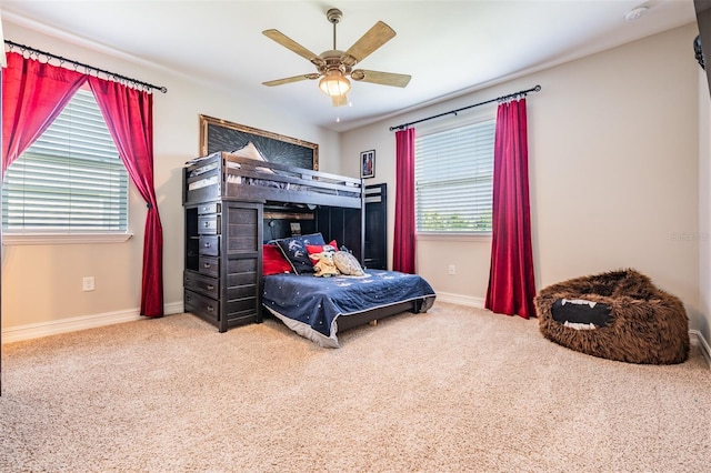 17724 Daisy Farm Dr, Lutz, FL 33559 - bedroom with carpet and ceiling fan