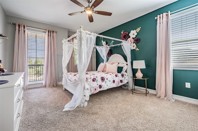 17724 Daisy Farm Dr, Lutz, FL 33559 - bedroom featuring carpet flooring and a ceiling fan