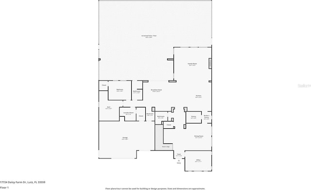 17724 Daisy Farm Dr, Lutz, FL 33559 - view of floor plan / room layout