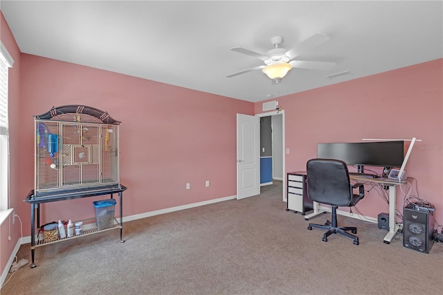 11684 Brighton Knoll Loop, Riverview, FL 33579 - carpeted office space with ceiling fan and baseboards