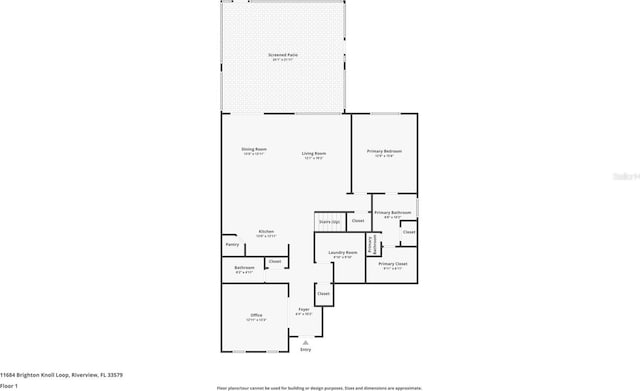 11684 Brighton Knoll Loop, Riverview, FL 33579 - floor plan / room layout
