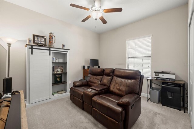 3972 Wisdom Trl, Land O Lakes, FL 34638 - cinema with light carpet and a ceiling fan