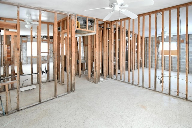 14147 Palm St, Madeira Beach, FL 33708 - miscellaneous room with ceiling fan and speckle patterned floor