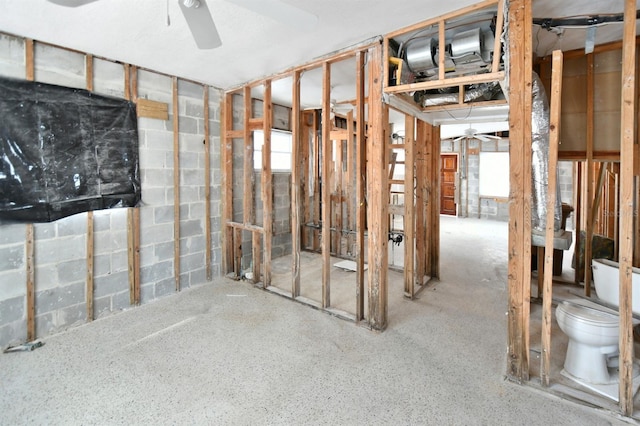 14147 Palm St, Madeira Beach, FL 33708 - basement with a ceiling fan