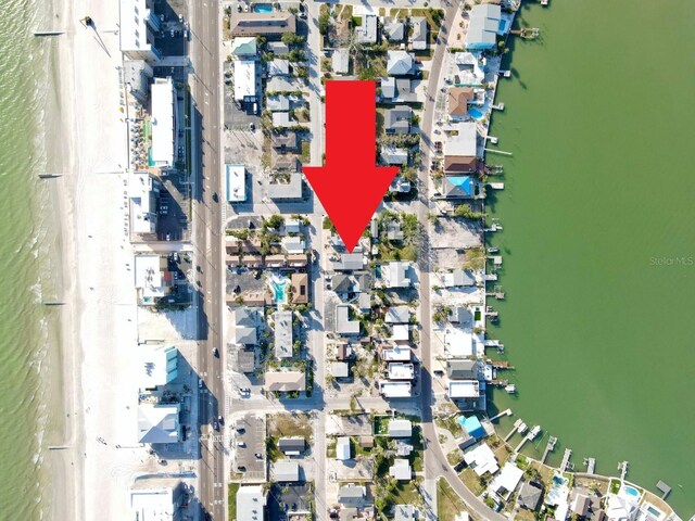 14147 Palm St, Madeira Beach, FL 33708 - aerial view of property and surrounding area with a large body of water