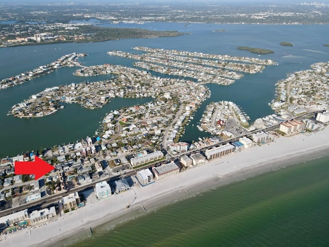 14147 Palm St, Madeira Beach, FL 33708 - aerial overview of property's location featuring a large body of water and a marina