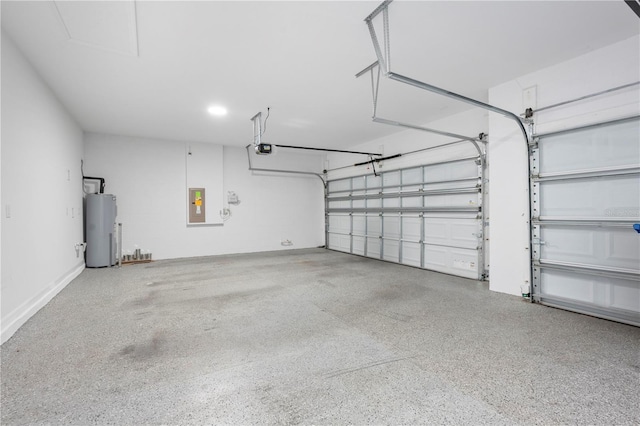 17618 Cortes Creek Blvd, Spring Hill, FL 34610 - garage featuring water heater, a garage door opener, and electric panel