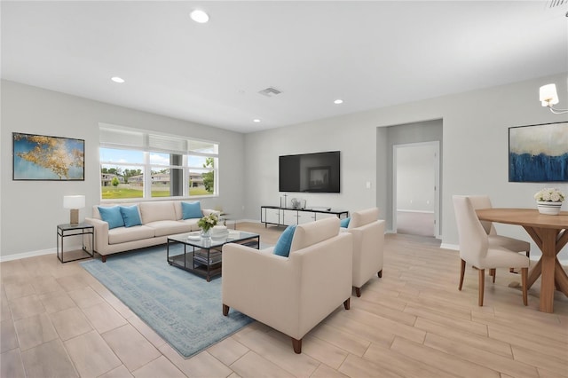 17618 Cortes Creek Blvd, Spring Hill, FL 34610 - living area with light wood-style flooring, baseboards, and recessed lighting