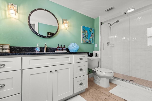 1210 Bay Pine Blvd, Indian Rocks Beach, FL 33785 - full bathroom with toilet, a shower stall, vanity, and tile patterned floors
