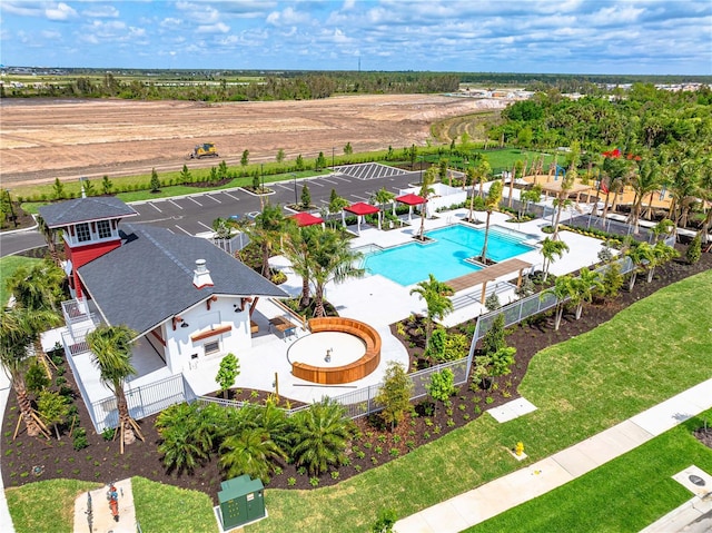 17420 Moonflower Dr Unit 201, Venice, FL 34293 - drone / aerial view of a pool area