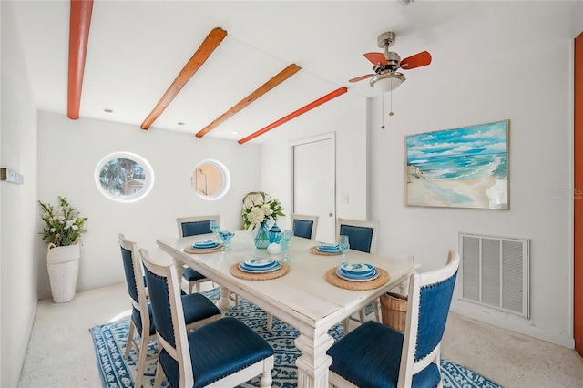 3932 Shore Acres Blvd NE, Saint Petersburg, FL 33703 - dining area featuring a ceiling fan and speckle patterned floor