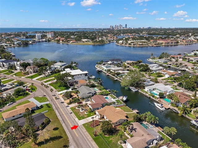 3932 Shore Acres Blvd NE, Saint Petersburg, FL 33703 - aerial view of property's location with a large body of water and nearby suburban area