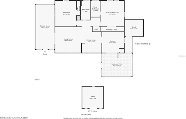 3542 Castle Dr, Zephyrhills, FL 33540 - home floor plan