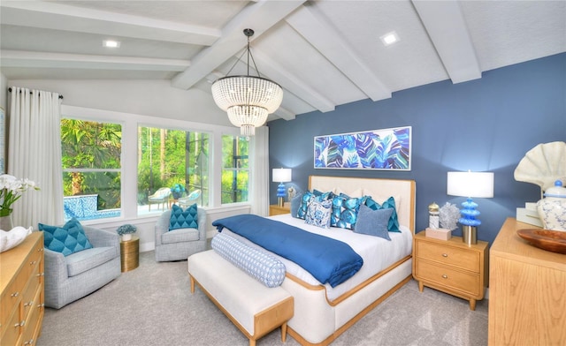 256 Stirling Bridge Dr, Ormond Beach, FL 32174 - carpeted bedroom featuring a chandelier