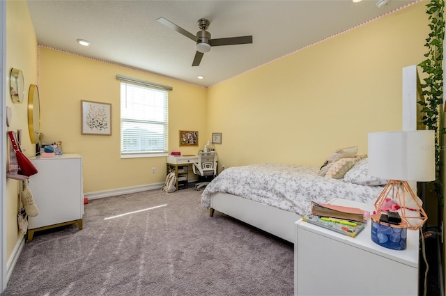 3952 Aldea Way, Wesley Chapel, FL 33543 - bedroom featuring baseboards, carpet flooring, and ceiling fan