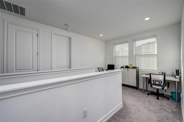 3952 Aldea Way, Wesley Chapel, FL 33543 - office area featuring light carpet, baseboards, and recessed lighting