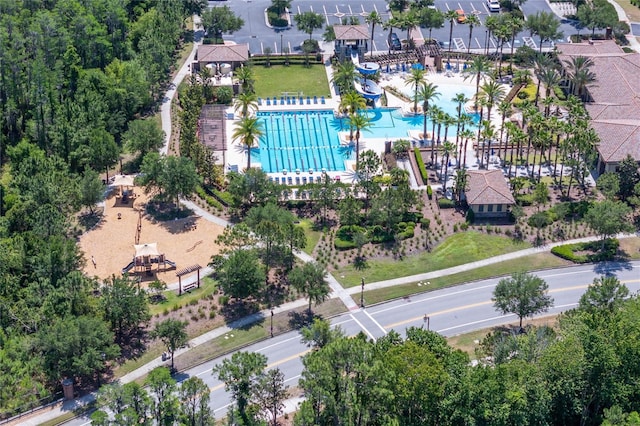 3952 Aldea Way, Wesley Chapel, FL 33543 - drone / aerial view of a pool area