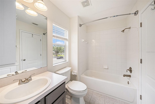 2542 Glenrise Pl, Wesley Chapel, FL 33544 - full bathroom with vanity, toilet, shower / bath combination, and tile patterned floors
