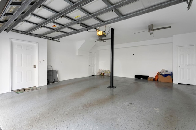 501 Knights Run Ave Unit 5103, Tampa, FL 33602 - garage featuring a ceiling fan and a garage door opener