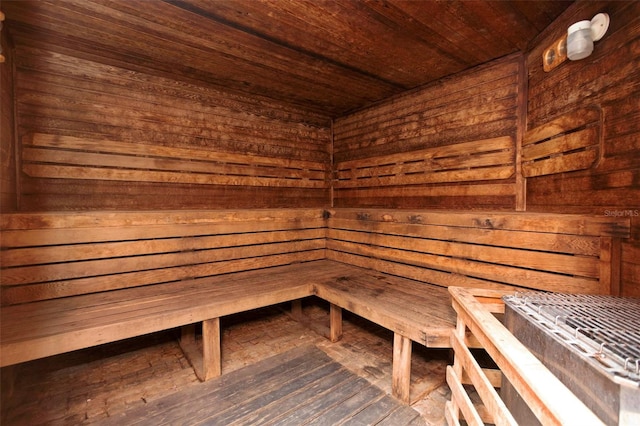 2705 Via Murano Unit 127, Clearwater, FL 33764 - sauna / steam room featuring wooden walls and wooden ceiling