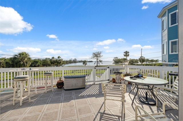 108 Shore Dr, Tarpon Springs, FL 34689 - view of patio / terrace with a water view